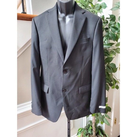Alfani Men Black Long Sleeve Single Breasted Two Buttons Fitted Blazer Size 38L - Picture 12 of 12